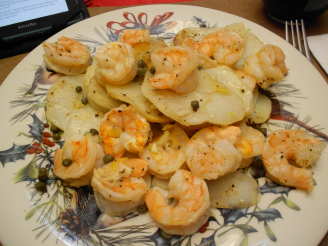 Roasted Jumbo Shrimp With Potatoes, Lemon and Capers