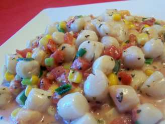 Creamed Scallops, Corn, and Tomatoes