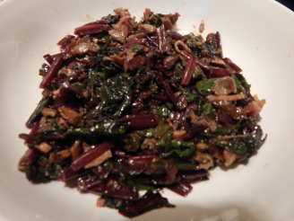 Beet Greens with Bacon and Onion