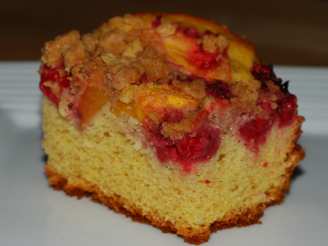 Blueberry Peach Streusel Cake