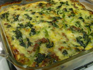 Vegetarian Spinach, Cheese and " Sausage" Casserole