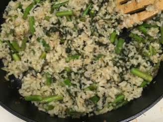 Baked Asparagus Spinach Risotto