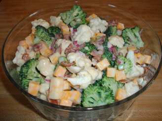 Broccoli Cauliflower Bacon Salad