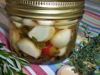 Quick Pickled Garlic with Mediterranean Flavors