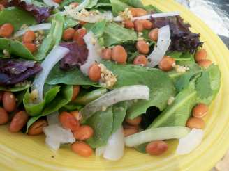 Baby Greens and Garlicky White Bean Salad