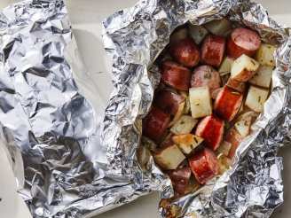 Barbecue Grilled Kielbasa  Dinner Packets