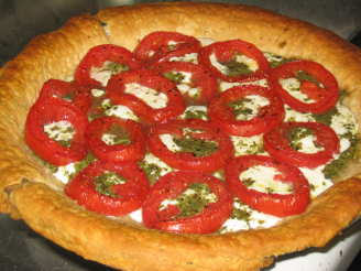 Mozzarella, Pesto and Tomato Pie