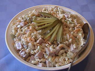 Ham and  Cheddar Macaroni Salad
