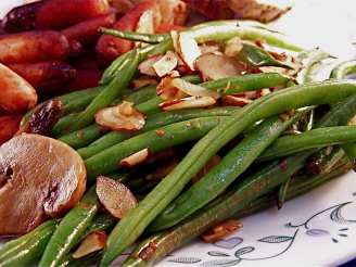 French Green Beans Sautéed With Mushrooms and Almonds