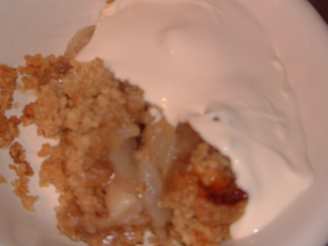 Pear and Ginger Crisp With Spiced Whipped Cream