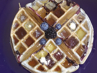 Gluten Free Black and Blue Waffles
