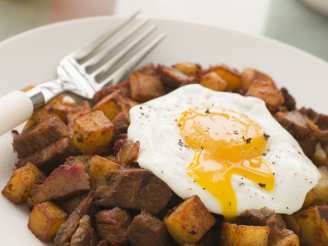 Sunny-Side up Egg With Sweet Potato Hashbrowns