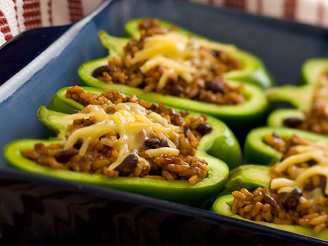 Black Bean and Rice Stuffed Peppers With Jack Cheese