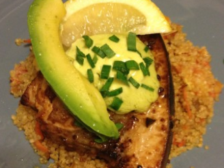 Soy Ginger Swordfish With Avocado Butter