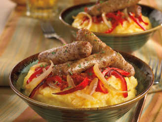 Turkey Sausage & Peppers With Polenta