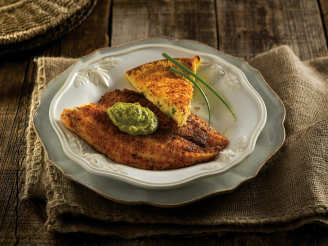 Spicy Fish With Avocado-Chipotle Sauce and Skillet Potato Cake