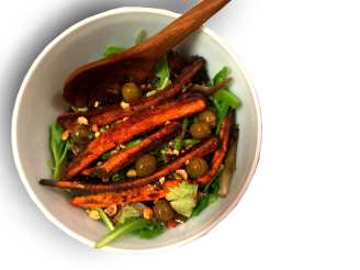 SUMAC CARROT SALAD WITH ALMONDS & OLIVES