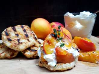 Grilled Hot Honey Biscuits With Thyme-Roasted Peaches