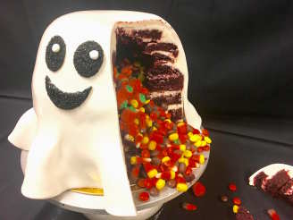 Ghost-Busted Piñata Cake