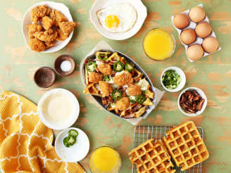 Chicken and Waffle Breakfast Nachos