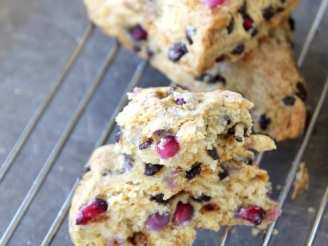 Pomegranate and Chocolate Chunk Scones
