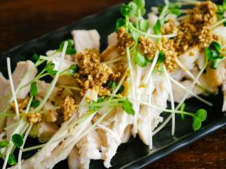 Microwave Steamed Chicken With Sesame Sauce and Sprouts