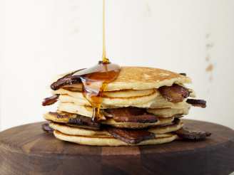 Fluffy Buttermilk Pancakes With Praline Bacon