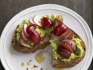 Avocado Toast With Grapes and Radishes