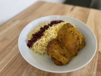 Persian Saffron Braised Chicken