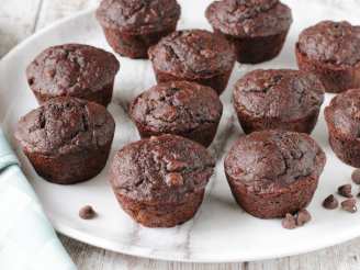 Healthy Double Dark Chocolate Muffins