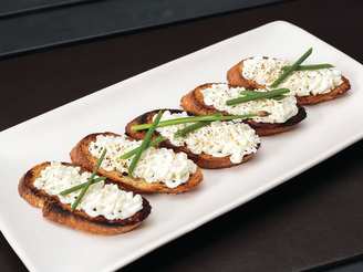 Whipped Honey Goat Cheese on Grilled Crostini