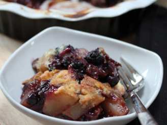 Gingered Pear and Blueberry Cobbler