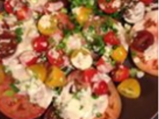 Tomato Salad W/ Homemade Horseradish Ranch Dressing