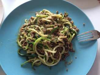 Low Calorie Low Carb Zucchini Pasta & Grounded Beef