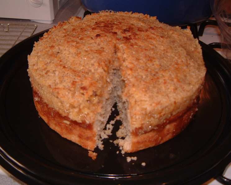 Pumpkin Cake with Oatmeal Cookie Crust - Willow Bird Baking