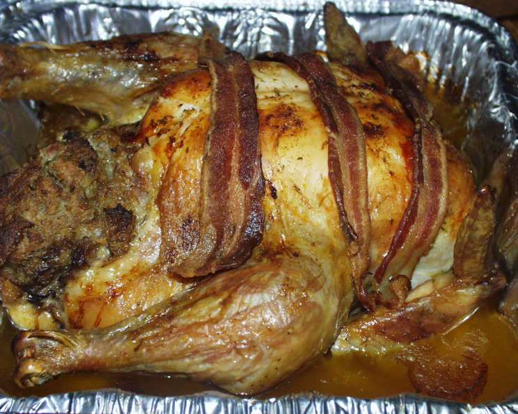 Bacon Roasted Chicken With Stuffing Recipe - Food.com