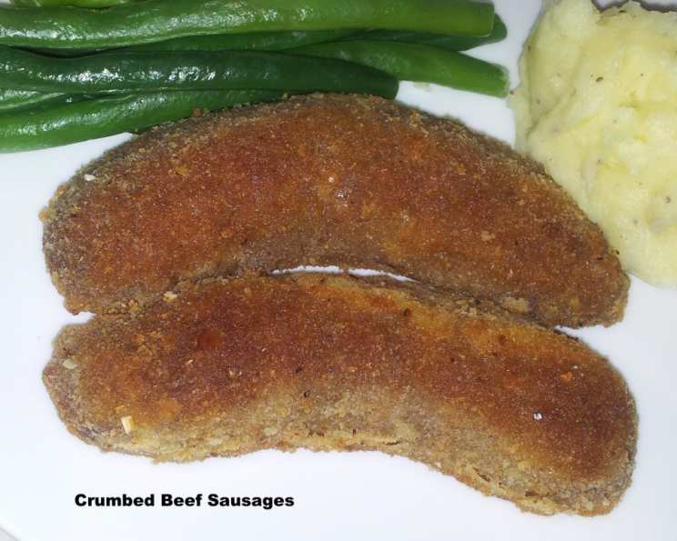 Crumbed Beef Sausages Recipe