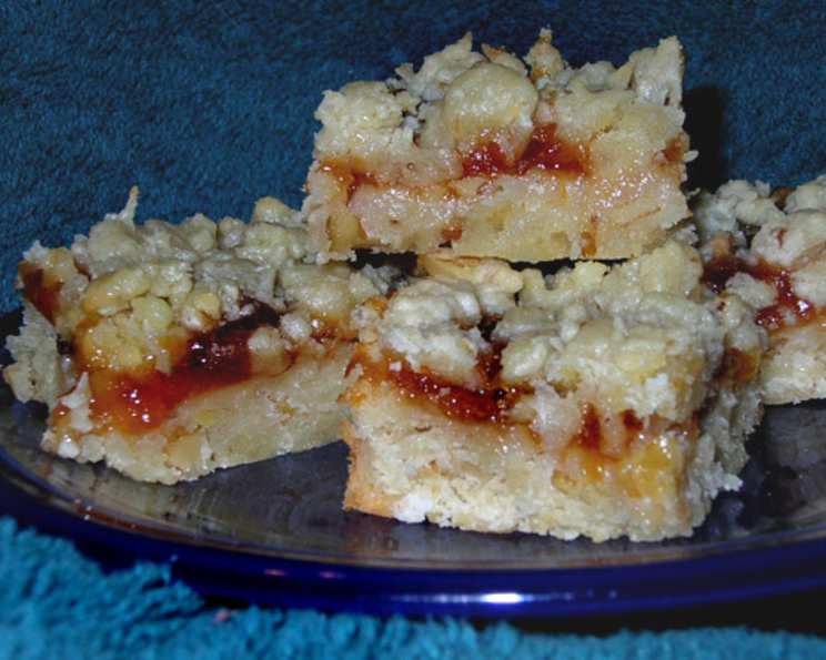 Sarah s Nutty Coconut Jam Bars Recipe Food