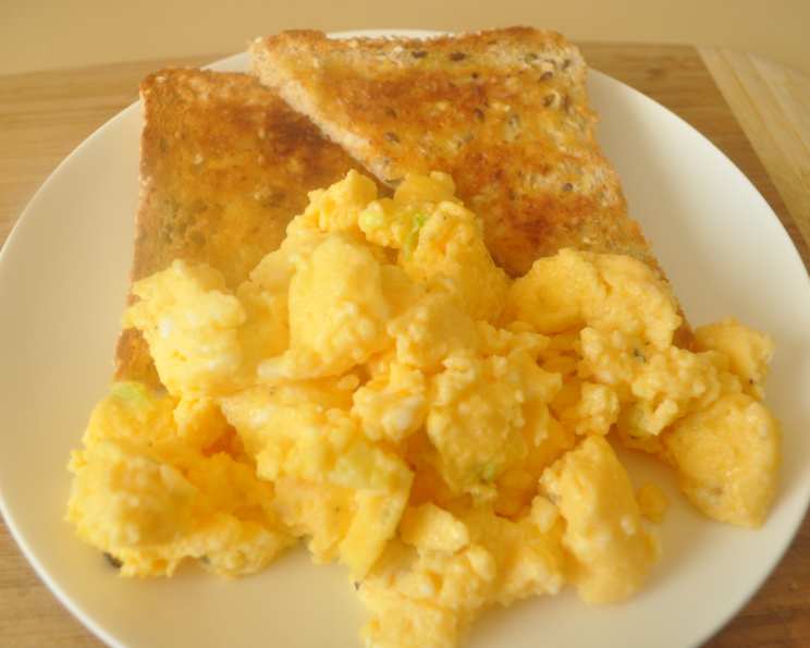 Buttery Microwave Scrambled Eggs for Two Recipe - Breakfast.