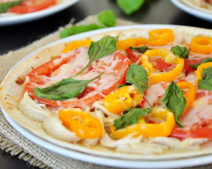 Grilled Chicken Margherita Tostada Pizzas Recipe
