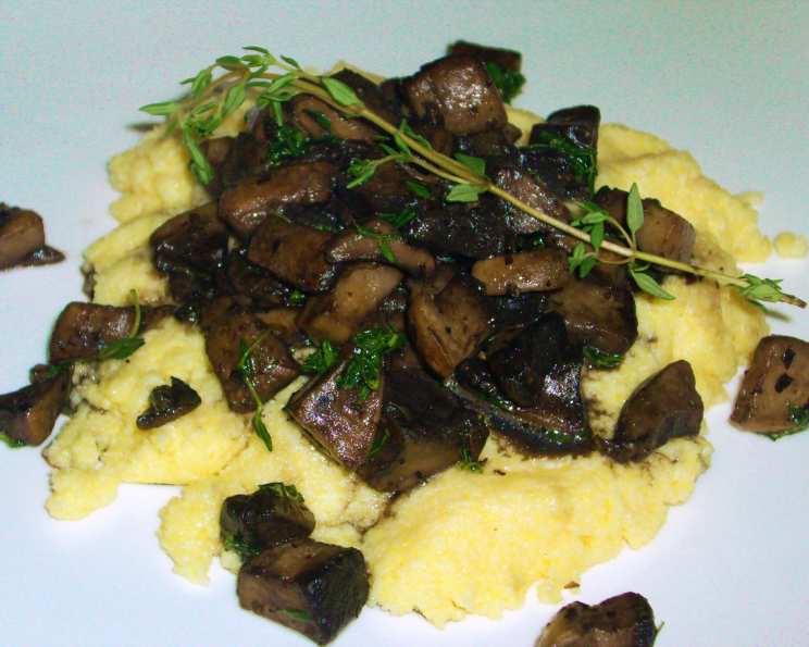 Mascarpone Polenta with Brown Butter Mushrooms Recipe