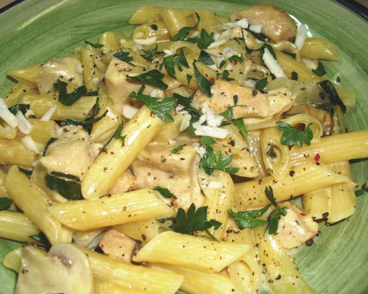 Pasta With Chicken in a Light White Wine and Fresh Herb Sauce Recipe -  