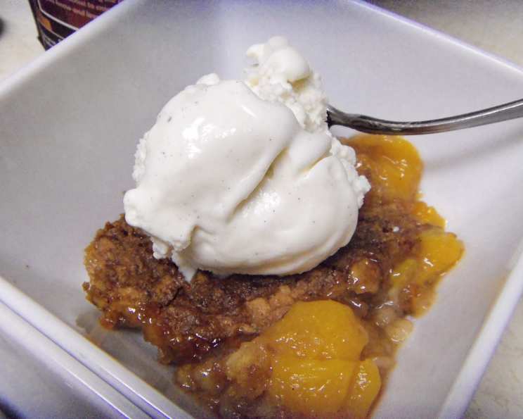 Peach Cobbler With Oatmeal Cookie Topping Recipe 