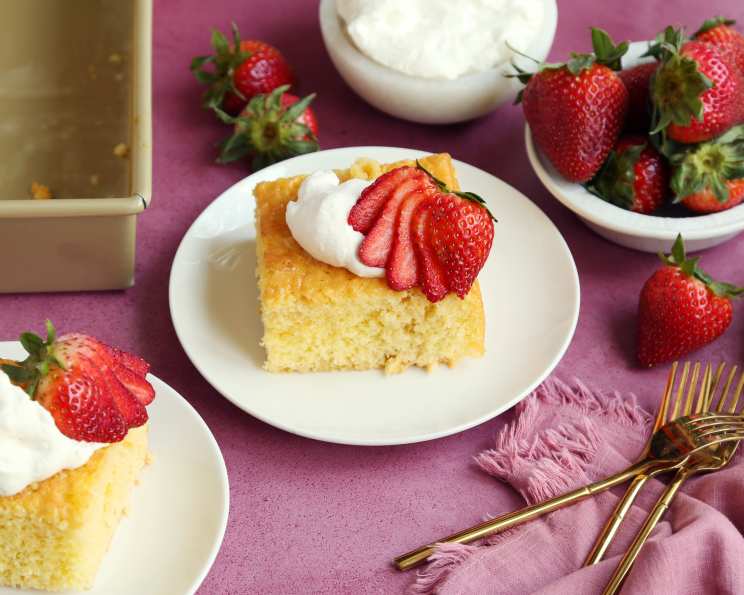 Tres Leches Cake Recipe with Strawberries