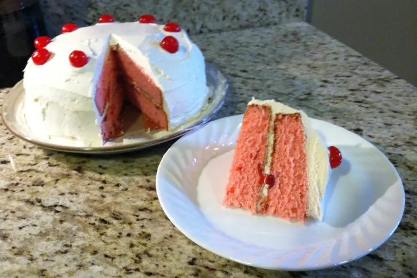 Almond Cake with Cherry Buttercream - I Scream for Buttercream