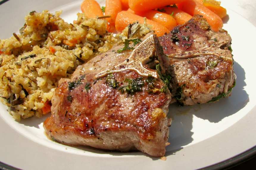 Grilled Marinated Lamb Chops with Fresh Fig Port Sauce - Just a Little Bit  of Bacon