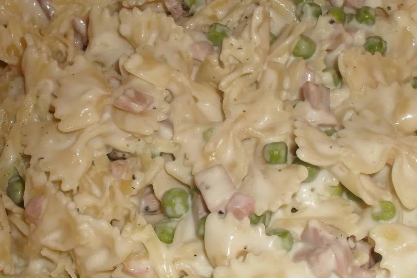 Bow Ties Alfredo With Ham and Peas (Or Broccoli) Recipe - Food.com