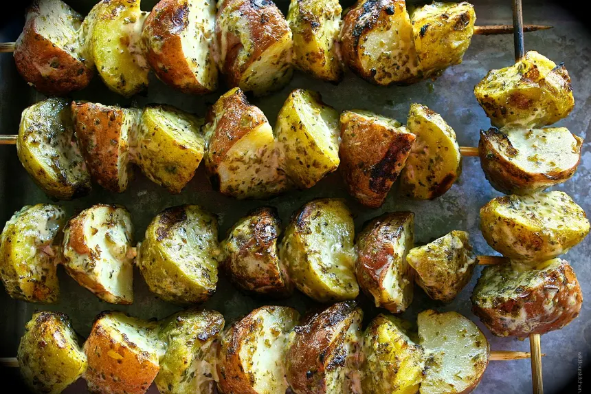 Skewered Grilled Potatoes