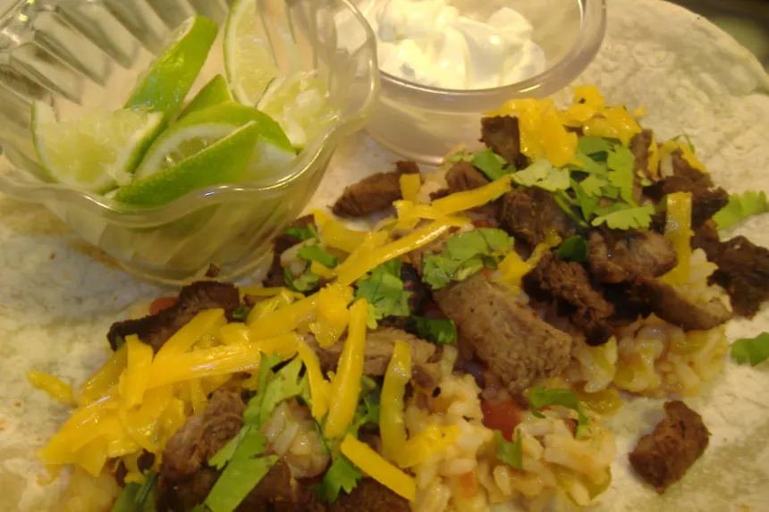 Mexican Rice & Beef Tacos Recipe