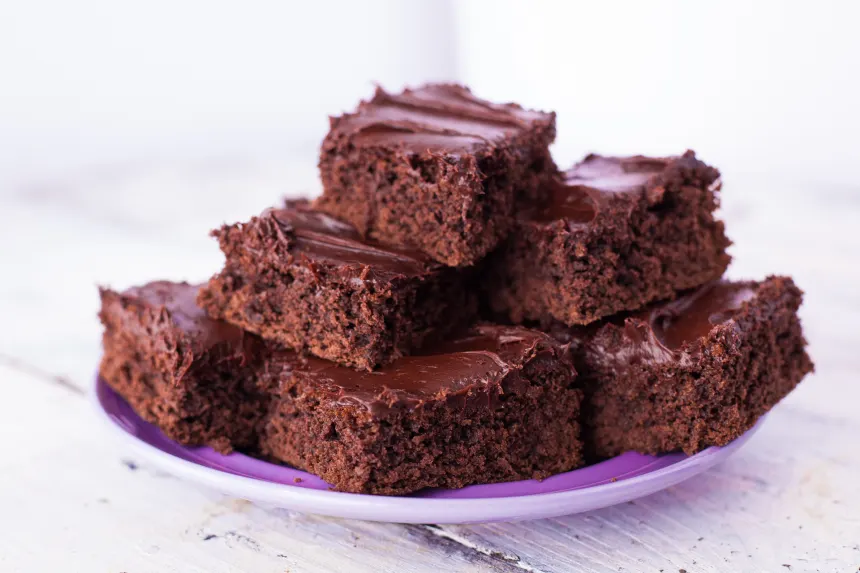 Chocolate Brownie Cake with Peanut Butter Frosting